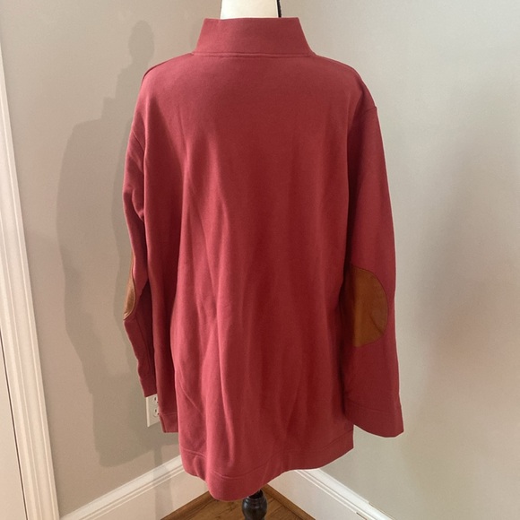 Orvis leather elbow patches 100% cotton pullover mock turtleneck gorpcore - Picture 6 of 12